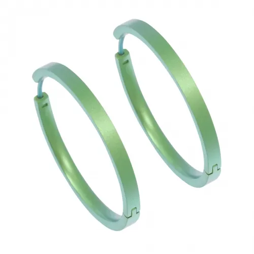 Large Full Green Hoop Earrings